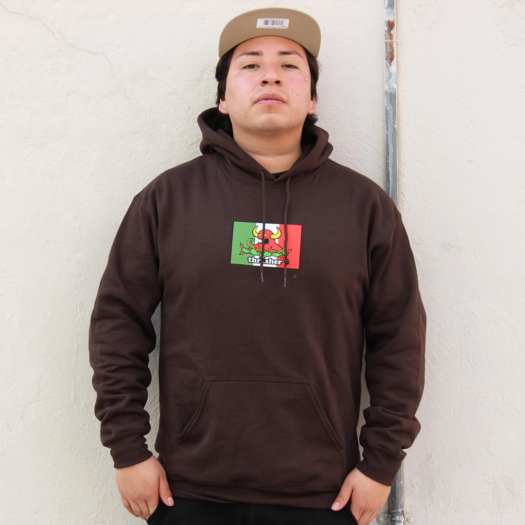 Sudadera Thrasher X Toy Machine Hecho Dark Chocolate