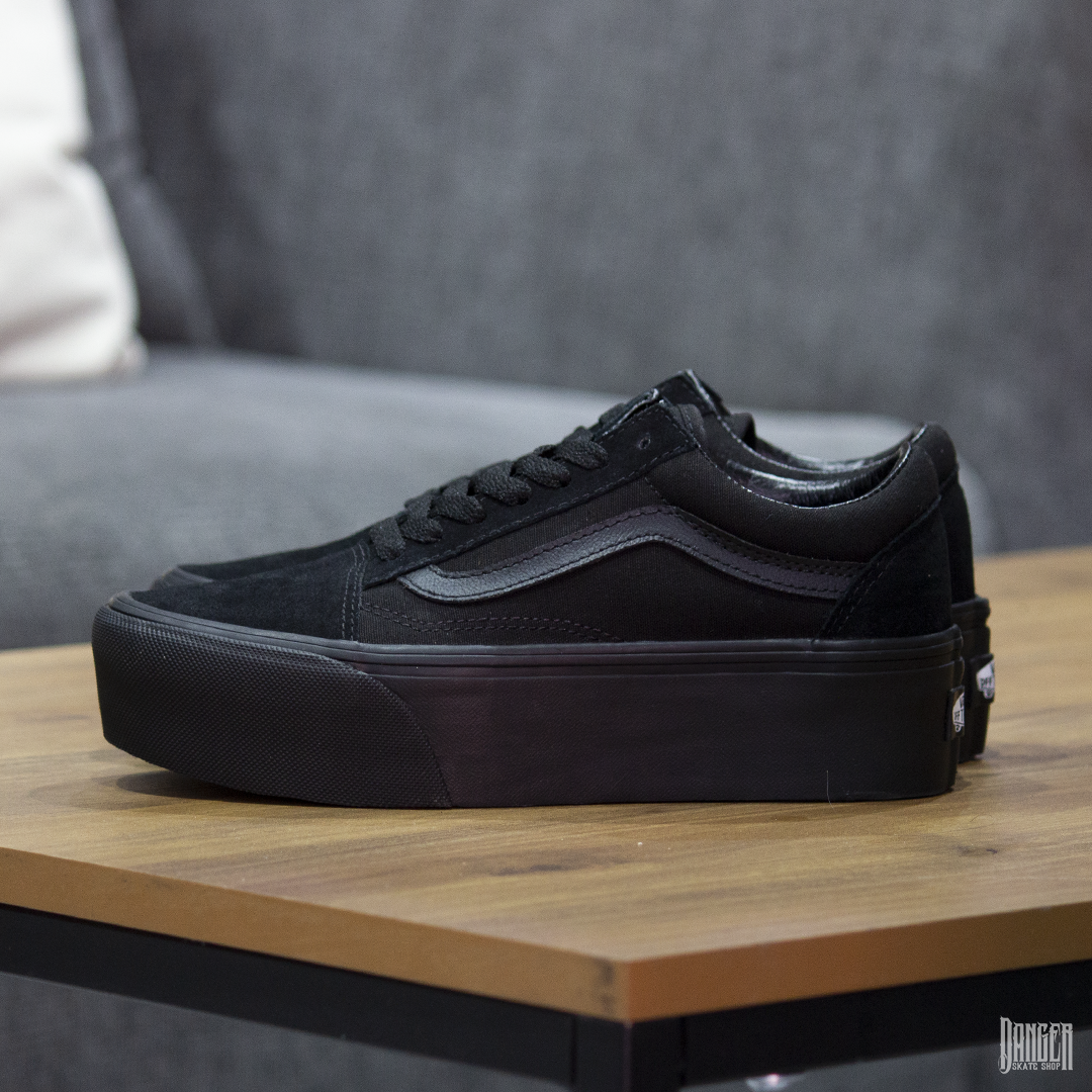 Tenis Vans Old Skool Stackform Suede/Canvas Black Black