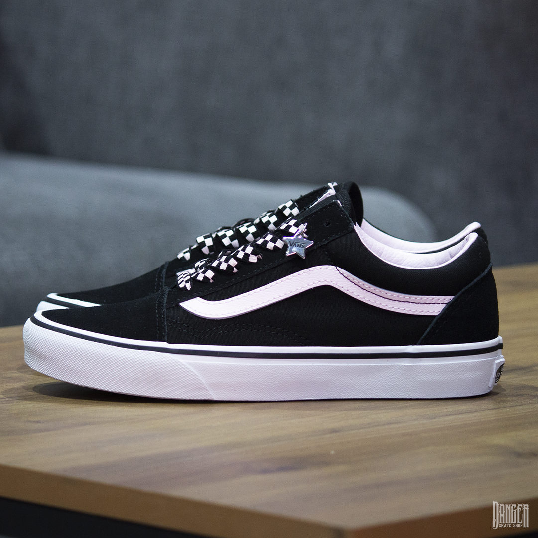 Tenis Vans Old Skool Black White Pink
