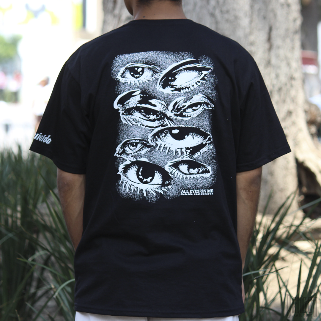 Playeras Suicida Skateboards All Eyez On Me Black