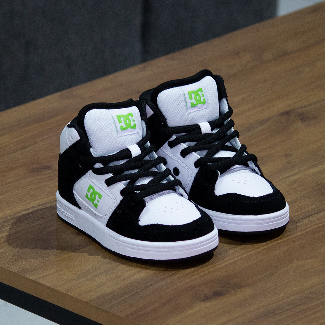 Tenis DC Manteca 4 Hi Black White Lime Kids
