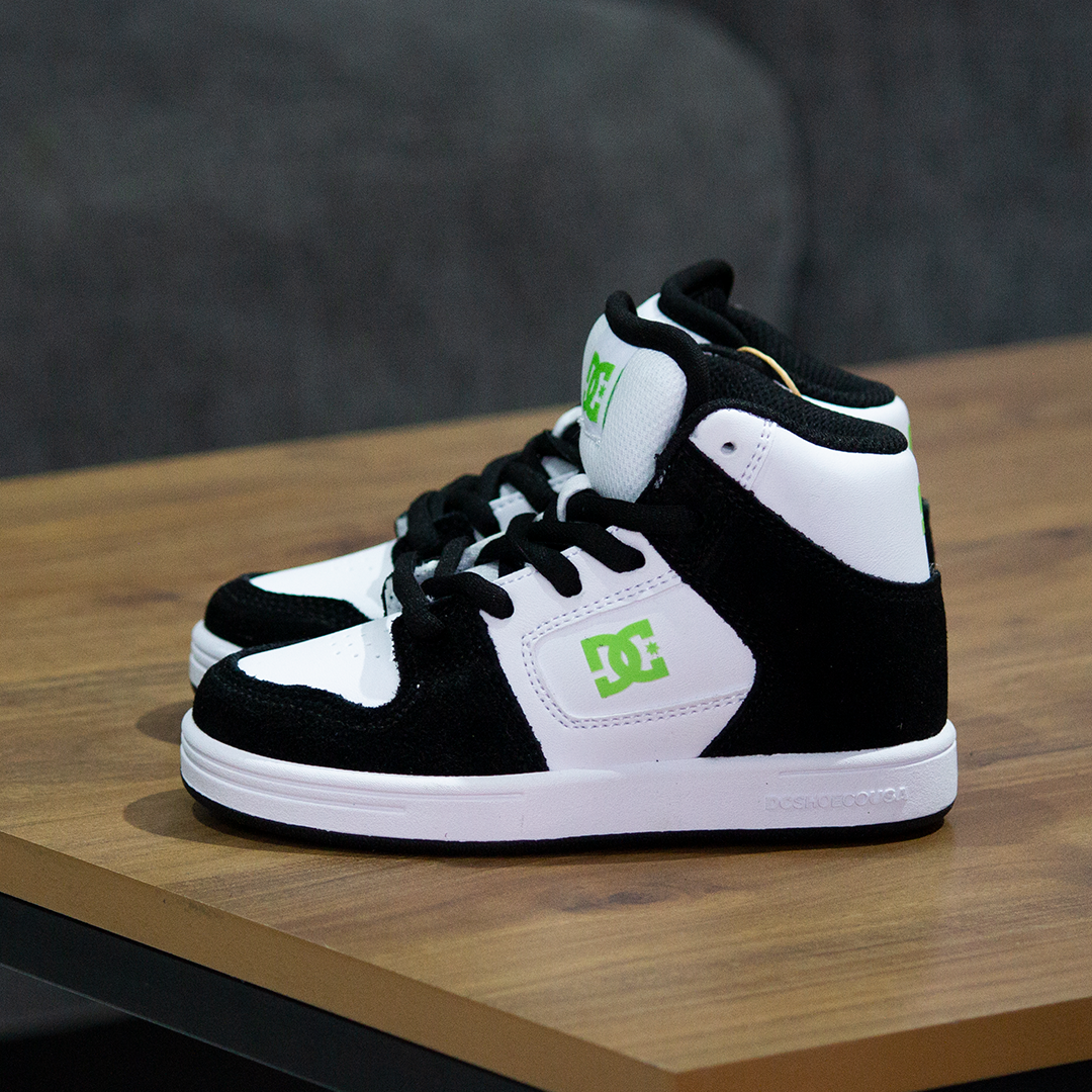 Tenis DC Manteca 4 Hi Black White Lime Kids