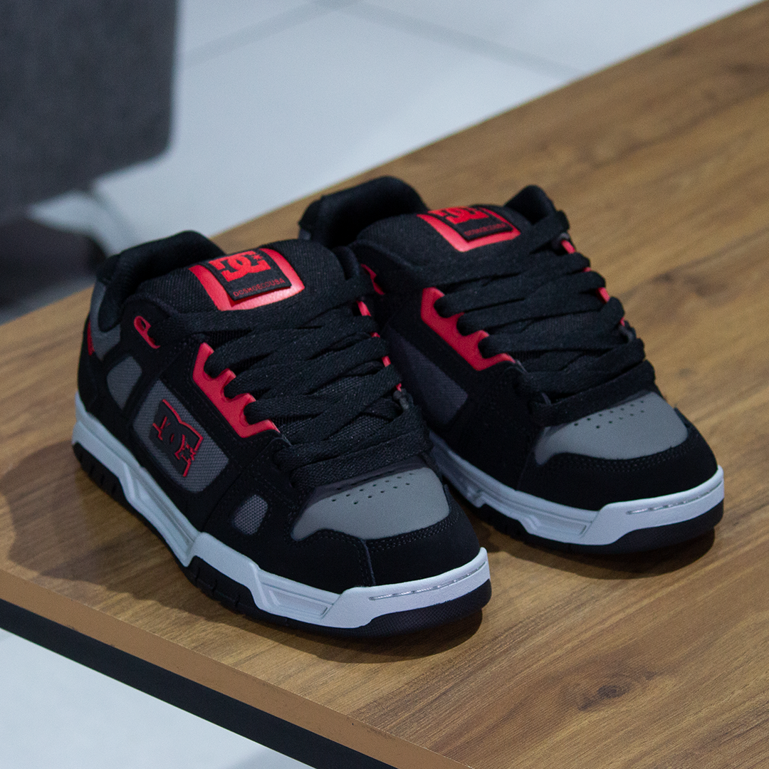 Tenis DC Stag Black Grey Red