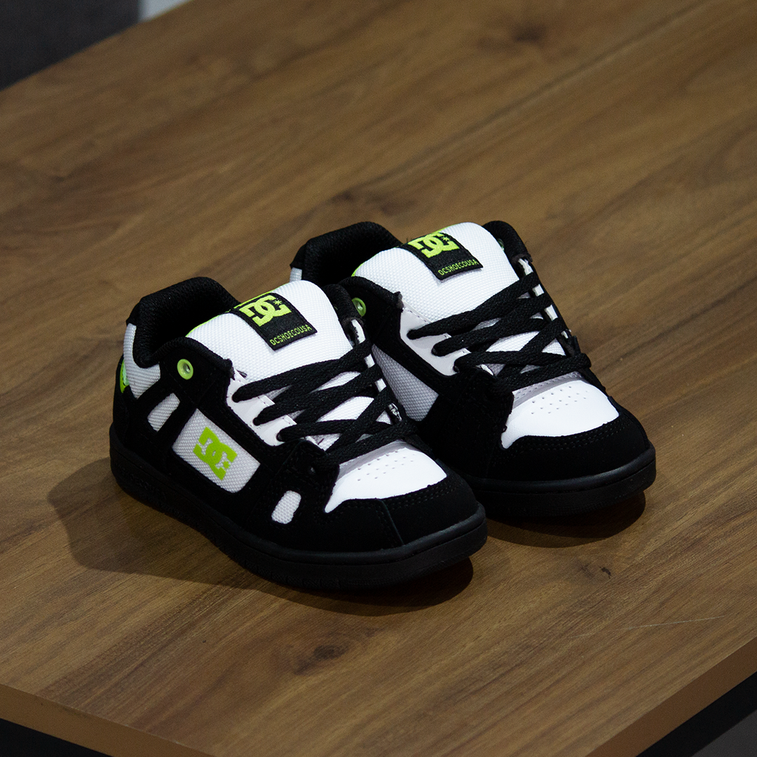 Tenis DC Stag Black White Lime Kids