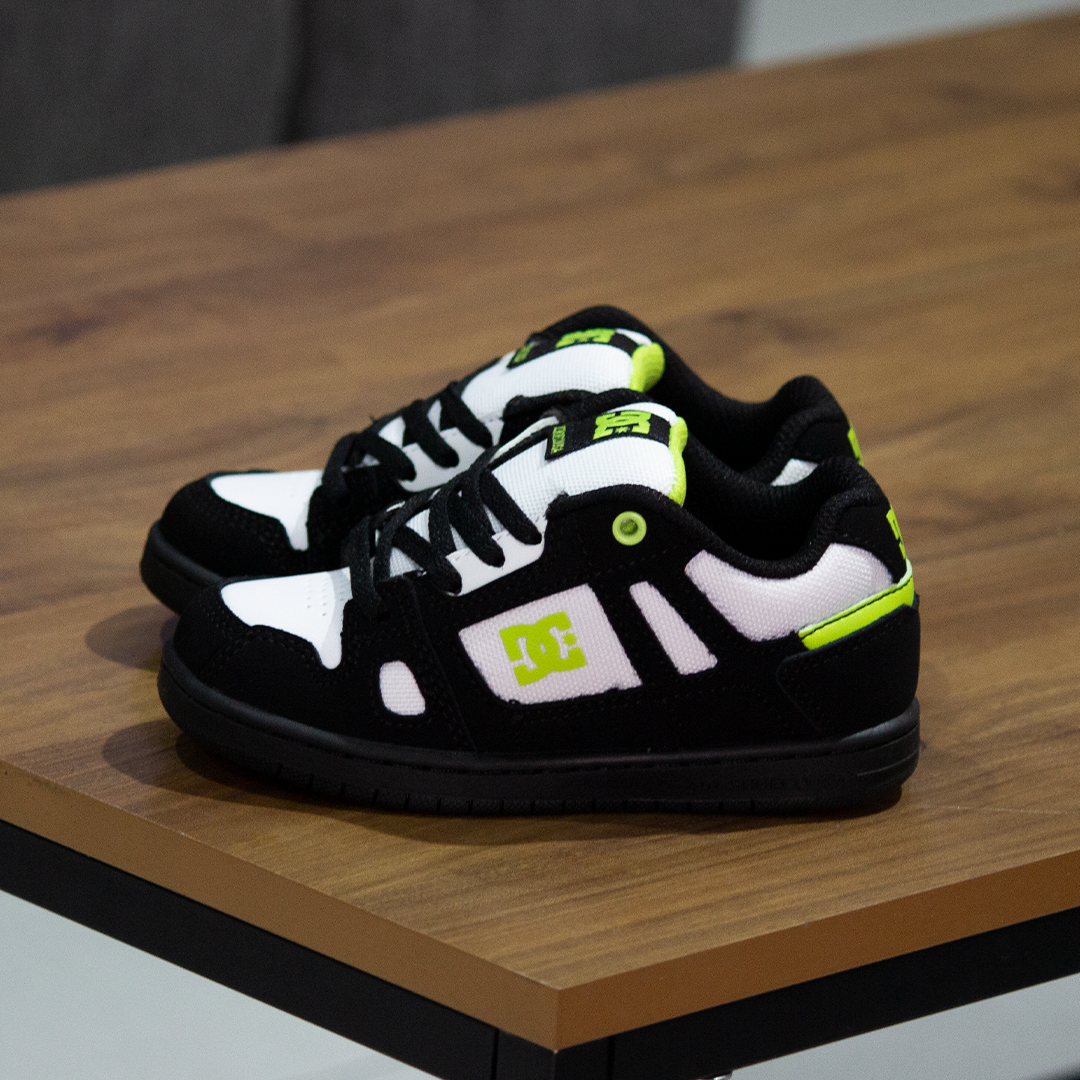 Tenis DC Stag Black White Lime Kids