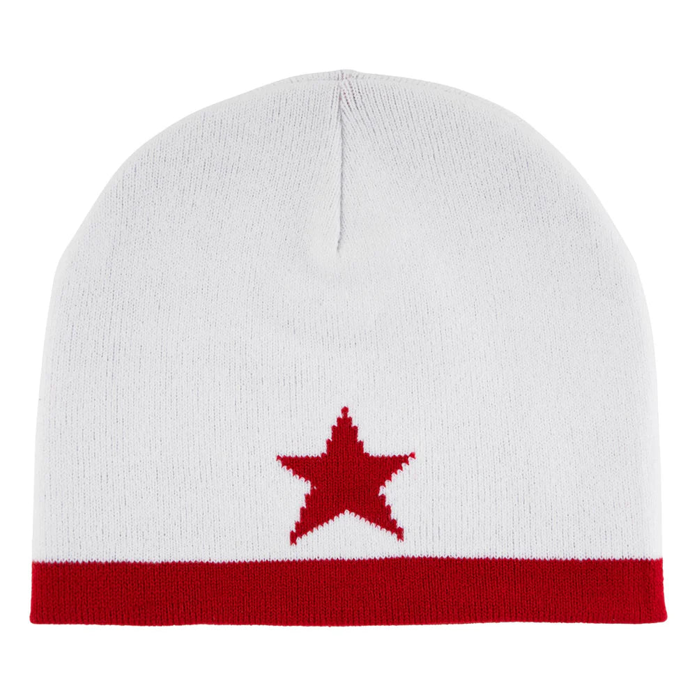 Beanie Nor Cal Republic White Red