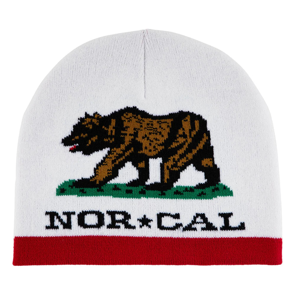 Beanie Nor Cal Republic White Red