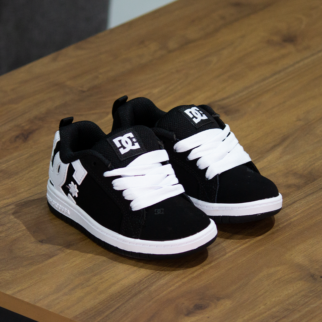 Tenis DC Court Graffik Black White Kids
