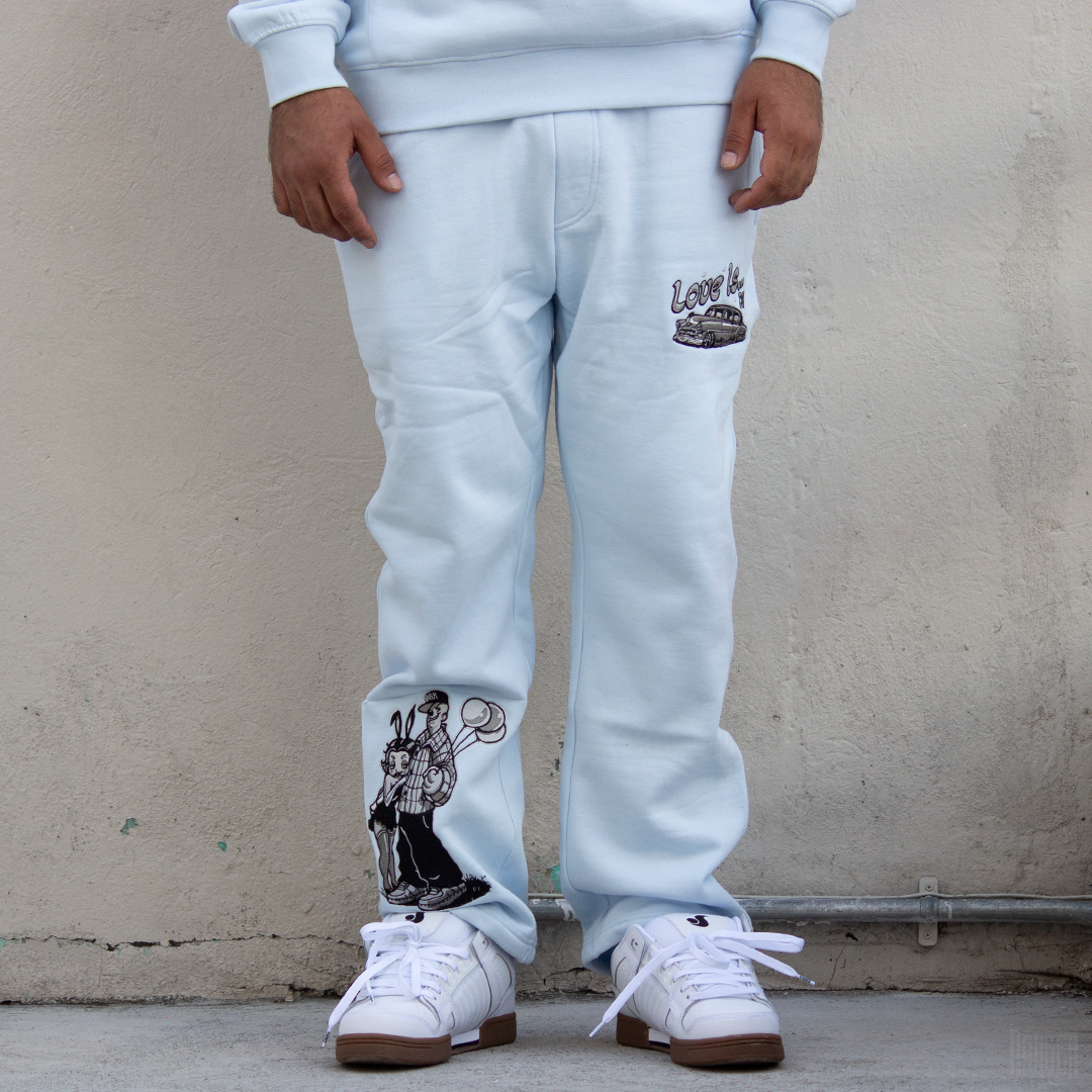 Pants DGK Love Is... Embroidered Fleece Blue