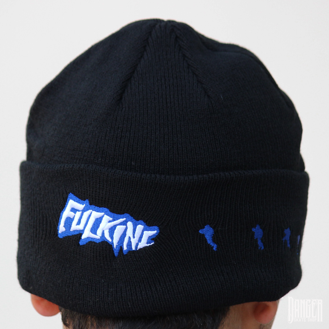 Beanie Fucking Awesome Snowman Black