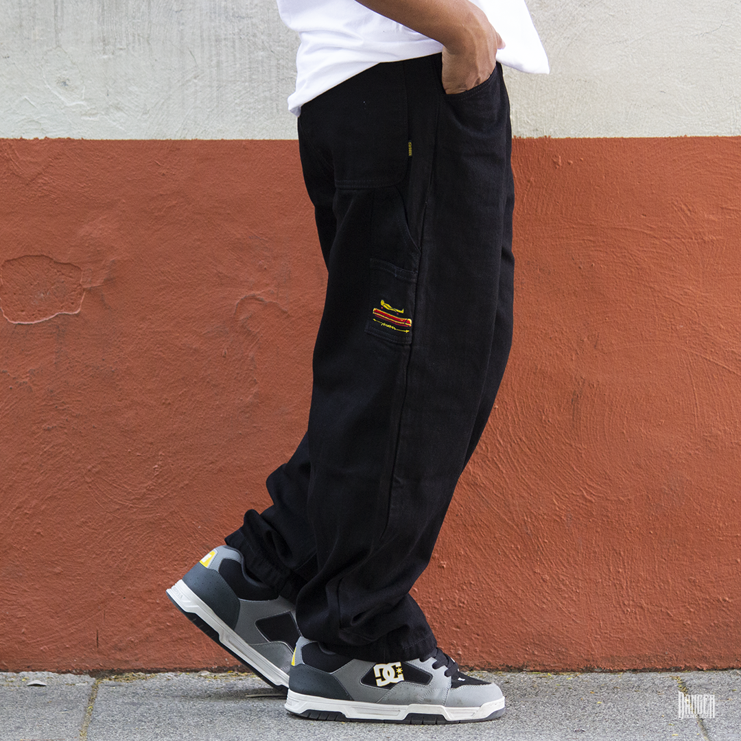 Pantalón Carpintero Krooked Koffin Black Denim