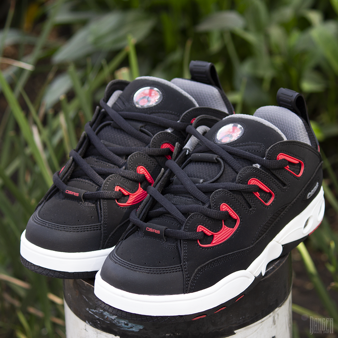 Tenis Osiris D3 E Black Charcoal Red
