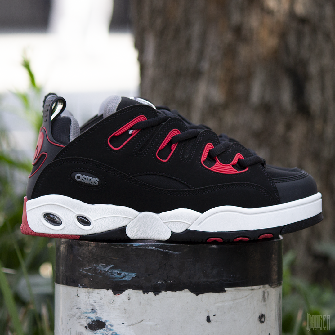 Tenis Osiris D3 E Black Charcoal Red