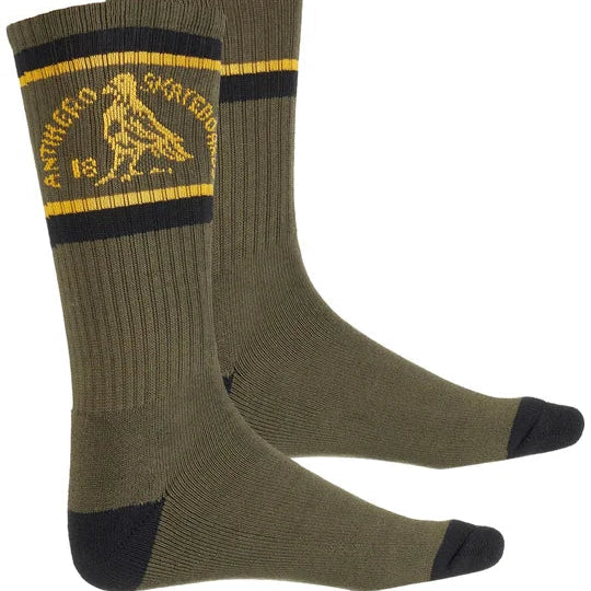 Calcetas Antihero Clubhouse Olive Gold Black