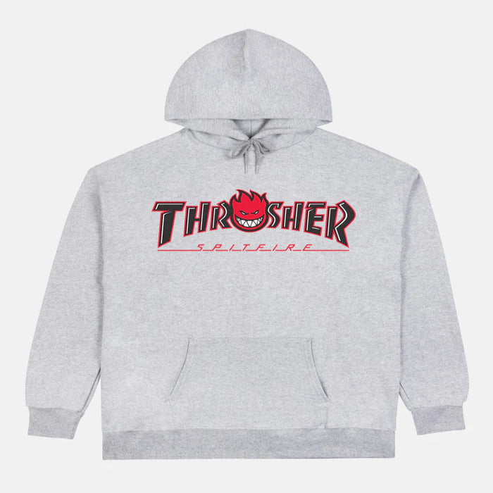 Sudadera Thrasher x Spitfire Big Head Outline Ash grey