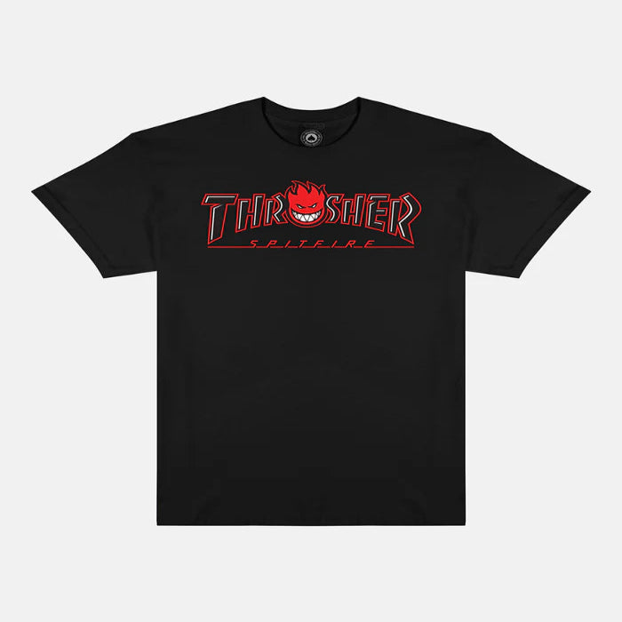 Playera Thrasher x Spitfire Big Head Outline Black