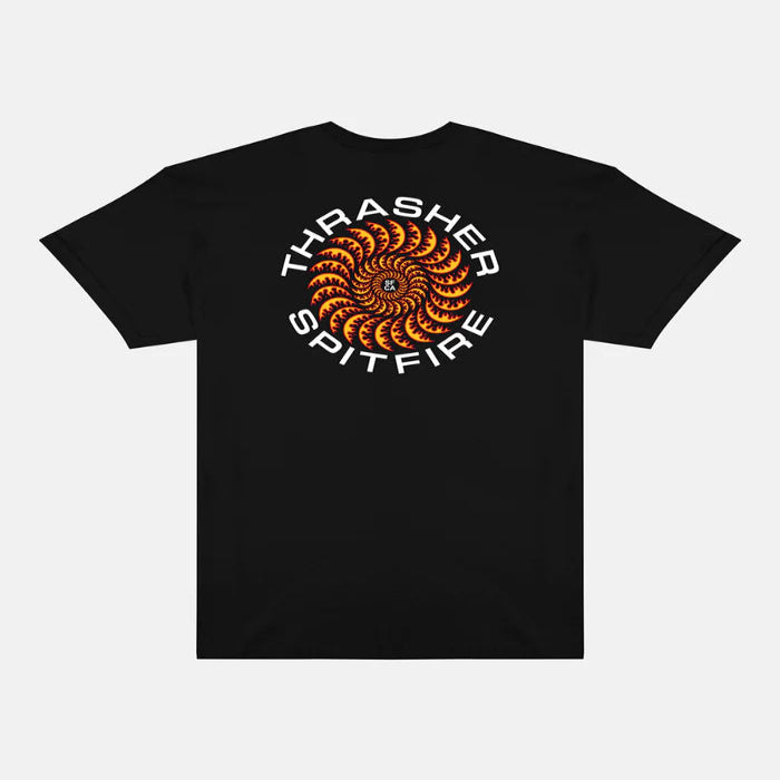 Playera Thrasher x Spitfire Classic Swirl Black