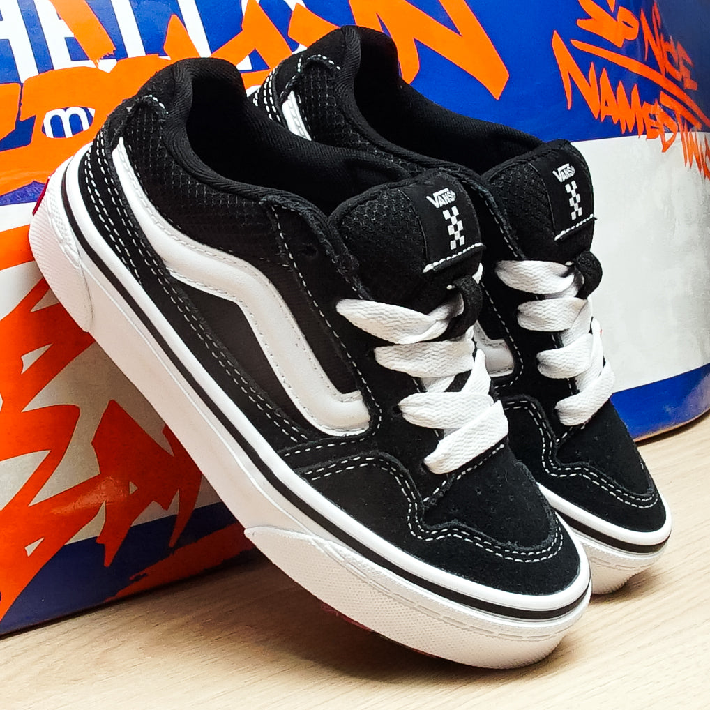 Tenis Vans Caldrone Suede Mesh Black White Kids