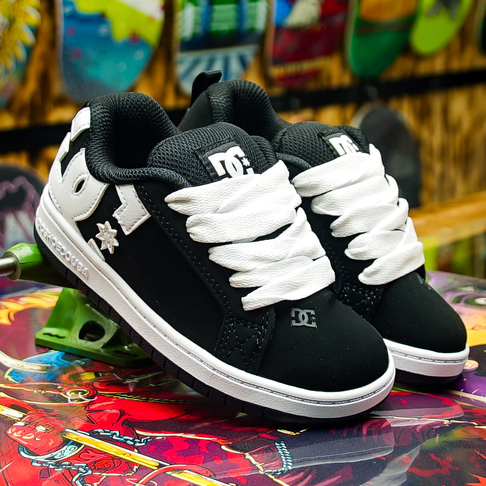Tenis DC Court Graffik Black White Kids