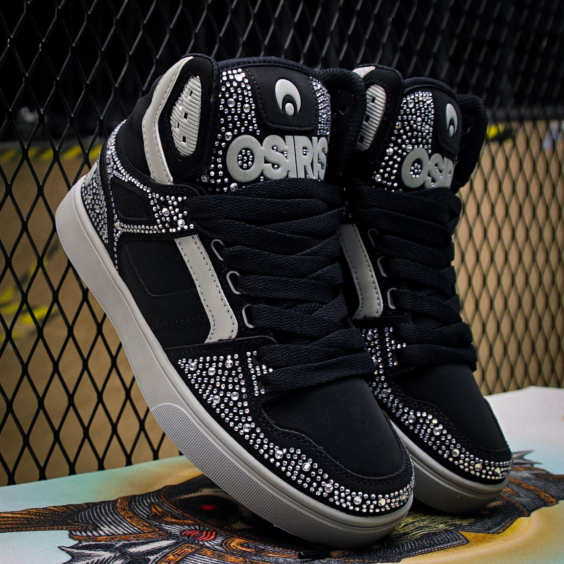 Tenis Osiris Clone Black Grey Diamond