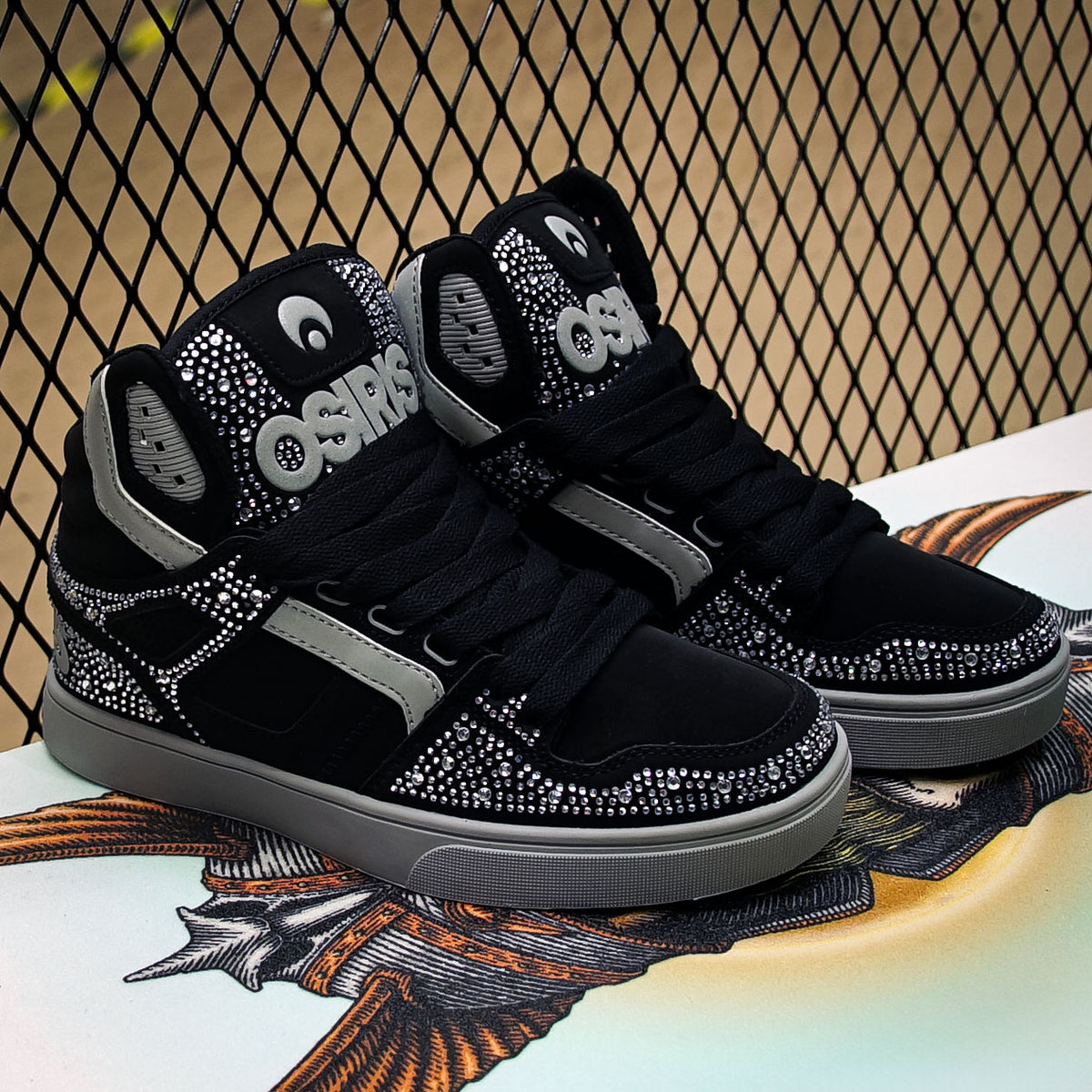 Tenis Osiris Clone Black Grey Diamond