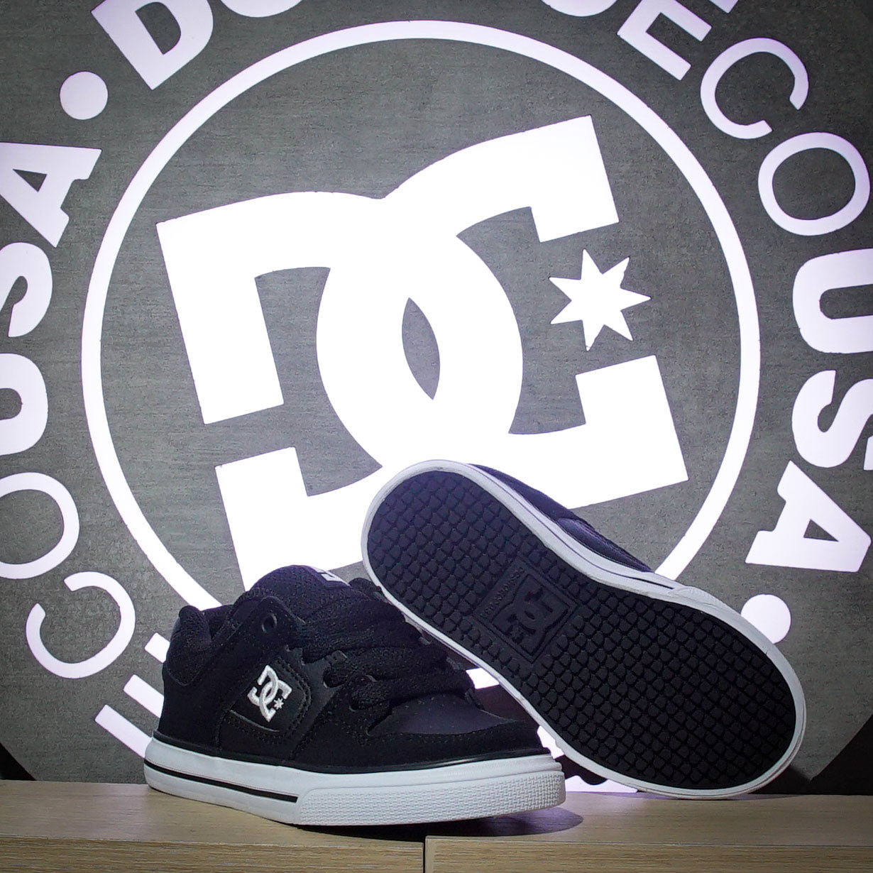 Tenis DC Pure Black White Kids