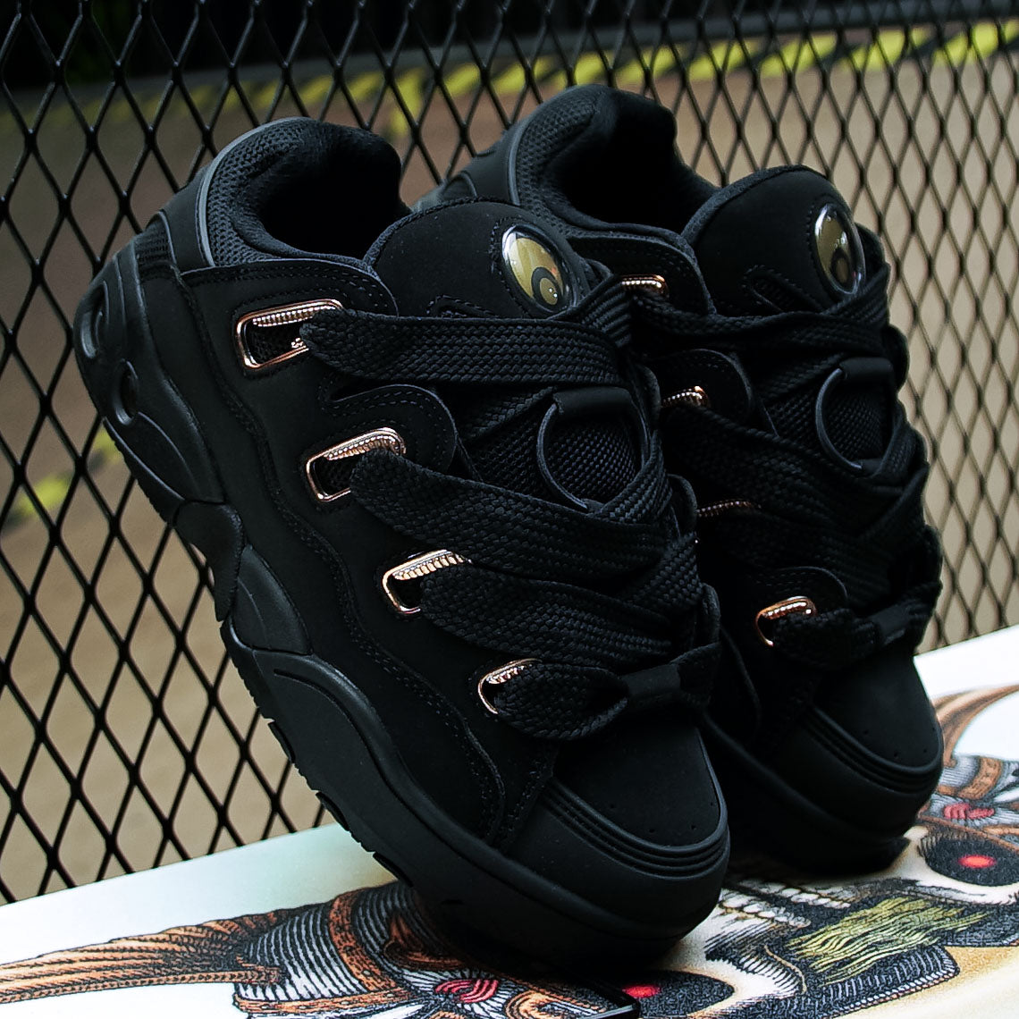 Tenis Osiris D3 OG Black Black Gold