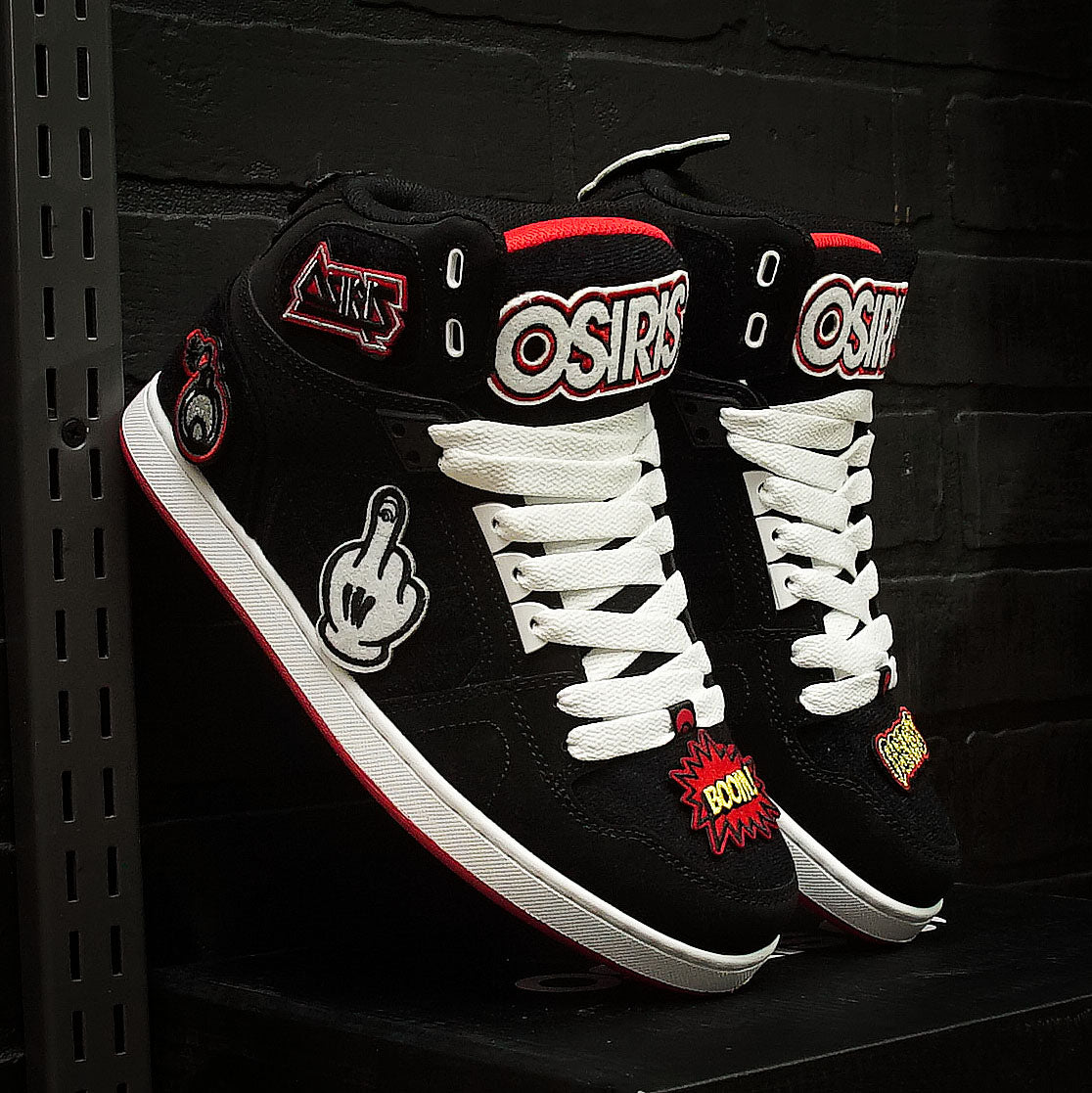 Tenis Osiris NYC 83 CLK Black Red Velcro