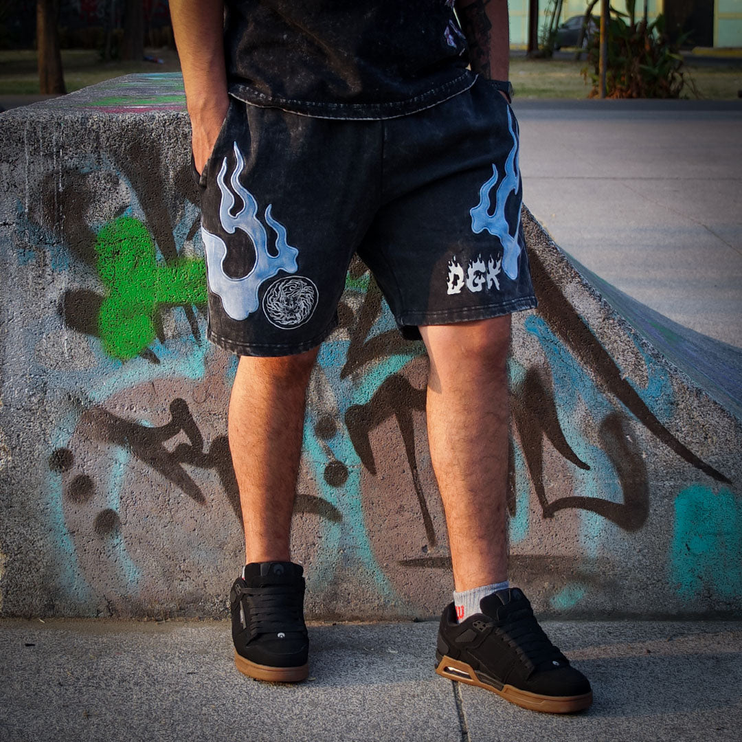 Short DGK Storm Embroidered Fleece Washed Black