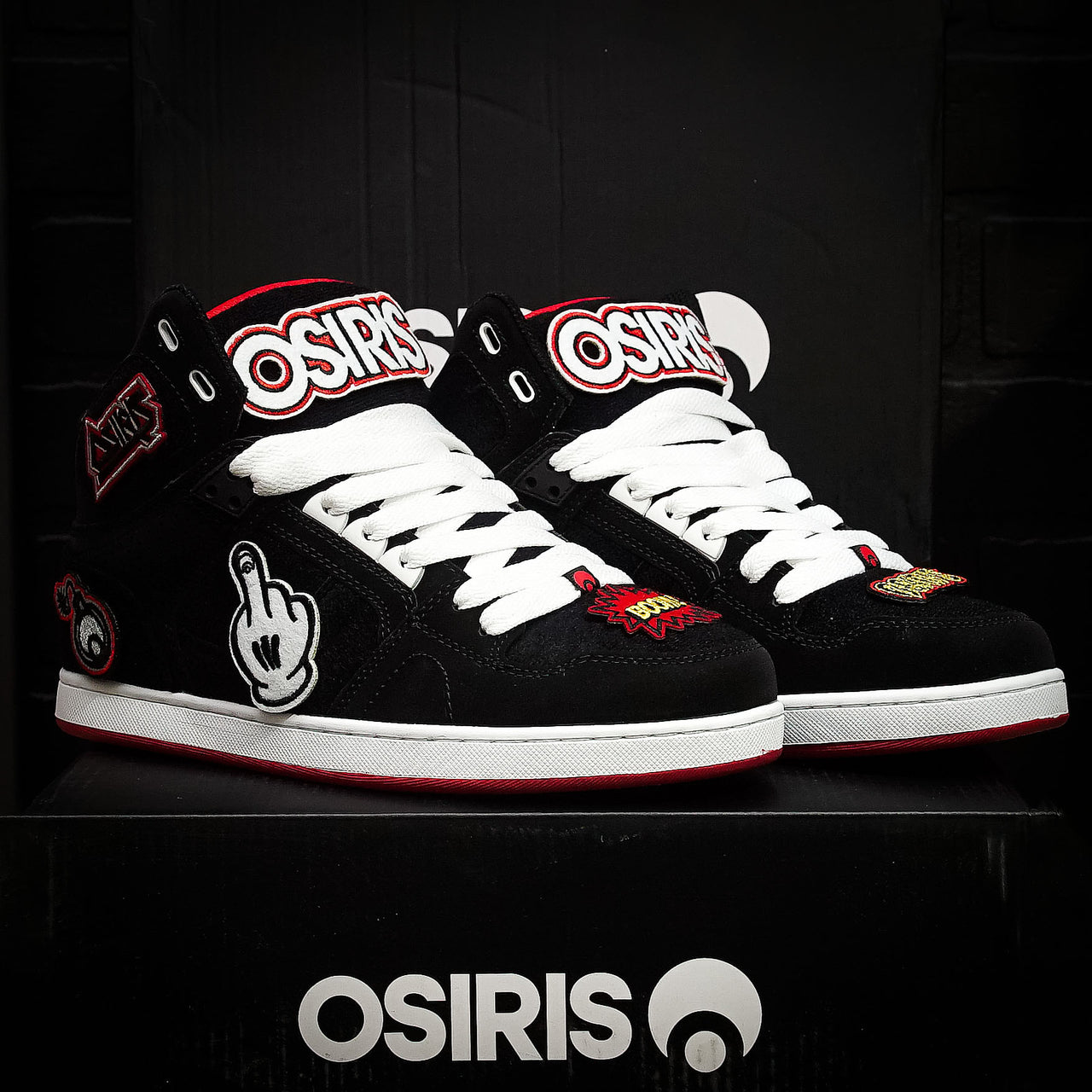 Tenis Osiris NYC 83 CLK Black Red Velcro