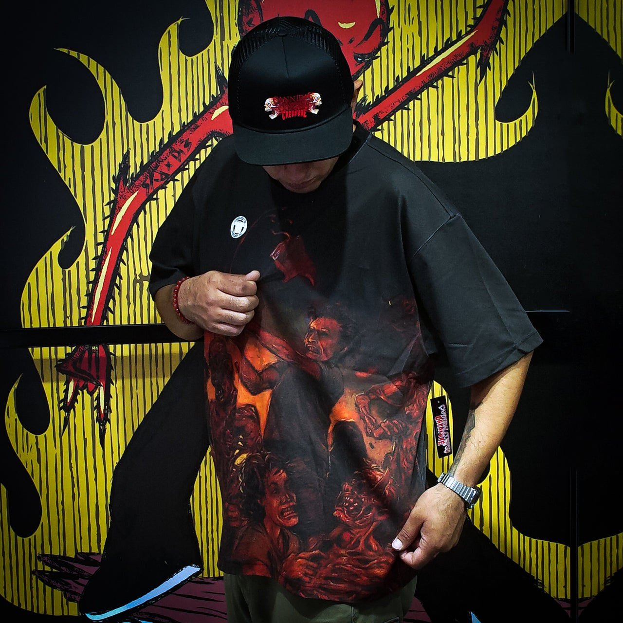 Playera Creature x Cannibal Corpse Ringer Black