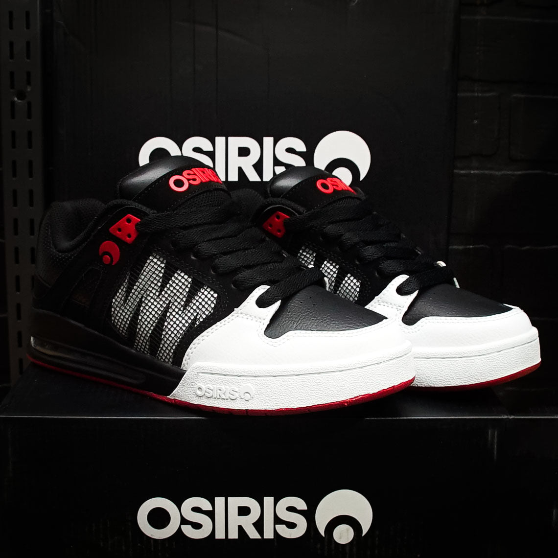 Tenis Osiris Pixel White Black Red