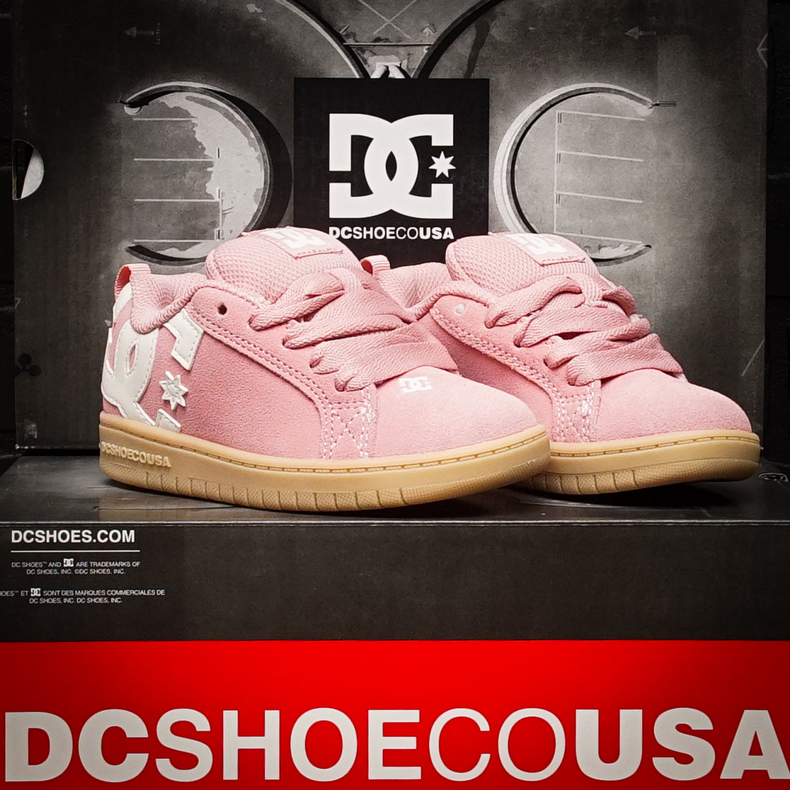 Tenis DC Court Graffik SE Pink Off White Gum Kids
