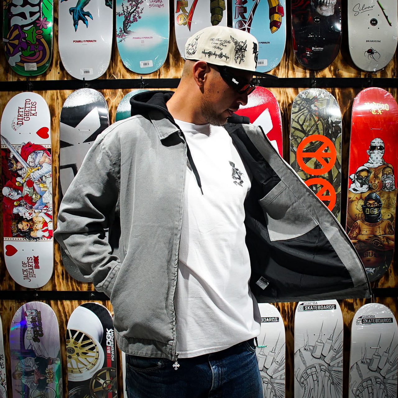 Chamarra DGK Noble Embroidered Washed Black