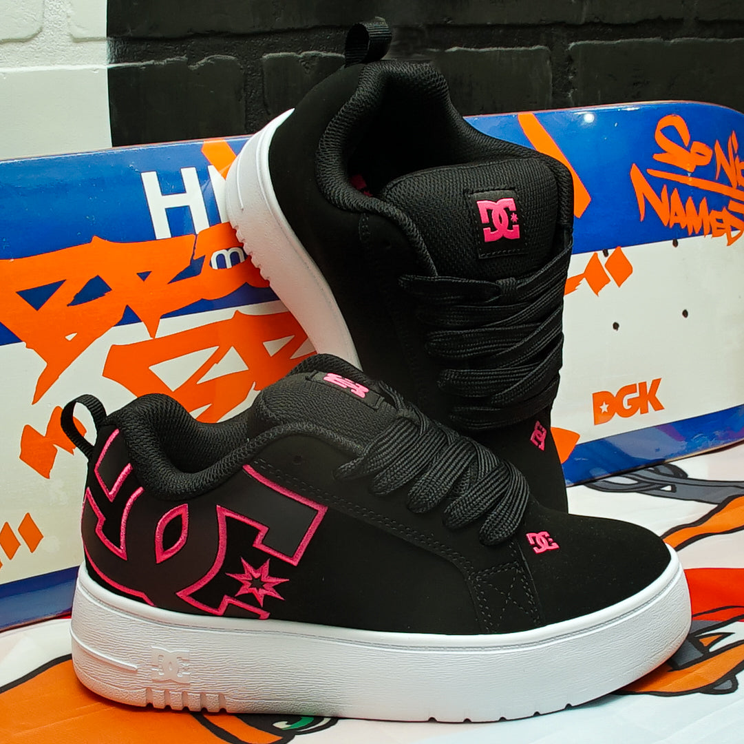 Tenis DC Court Graffik Platform Black Pink White