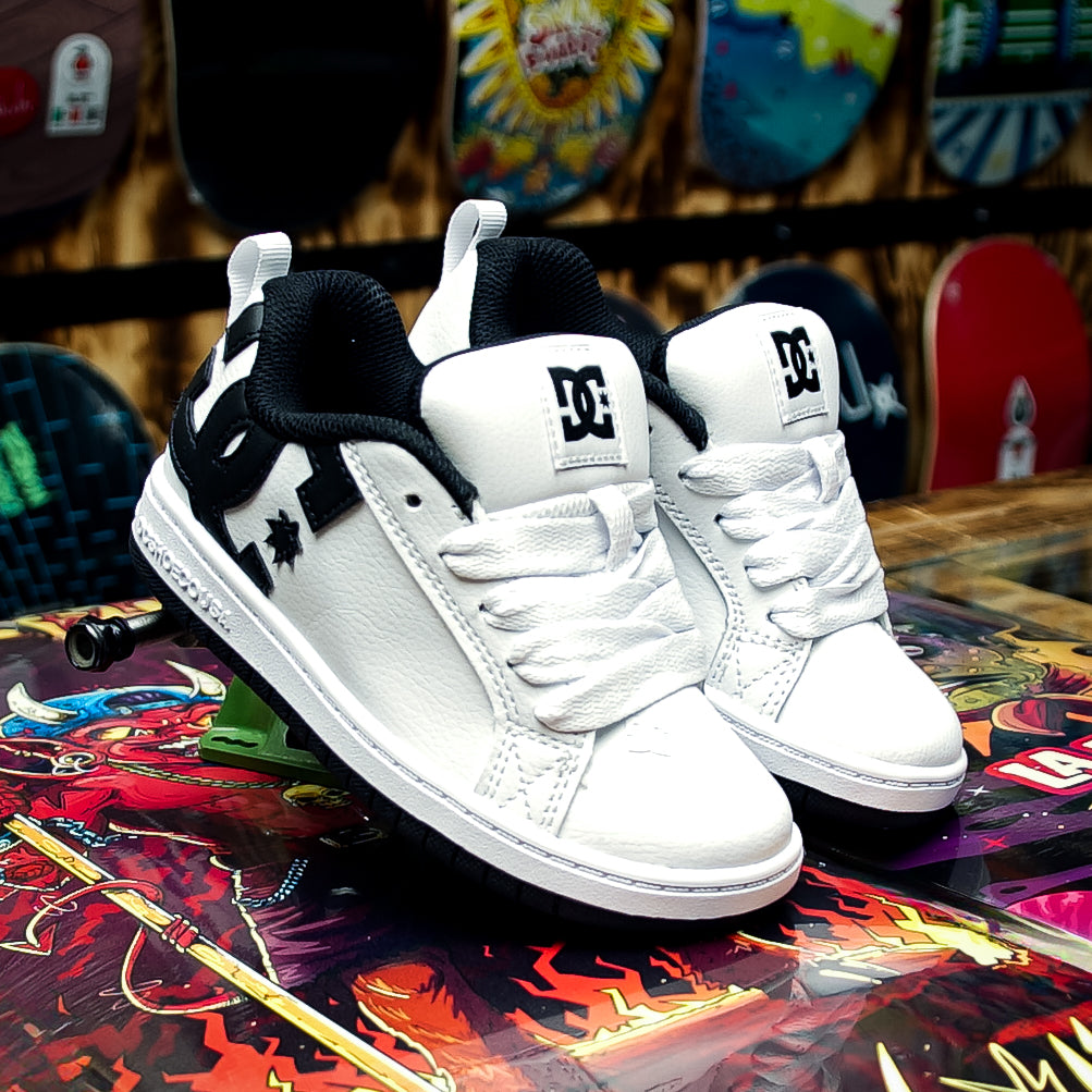 Tenis DC Court Graffik White Black Kids