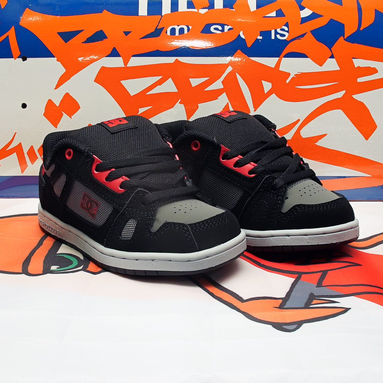 Tenis DC Stag Black Grey Red Kids