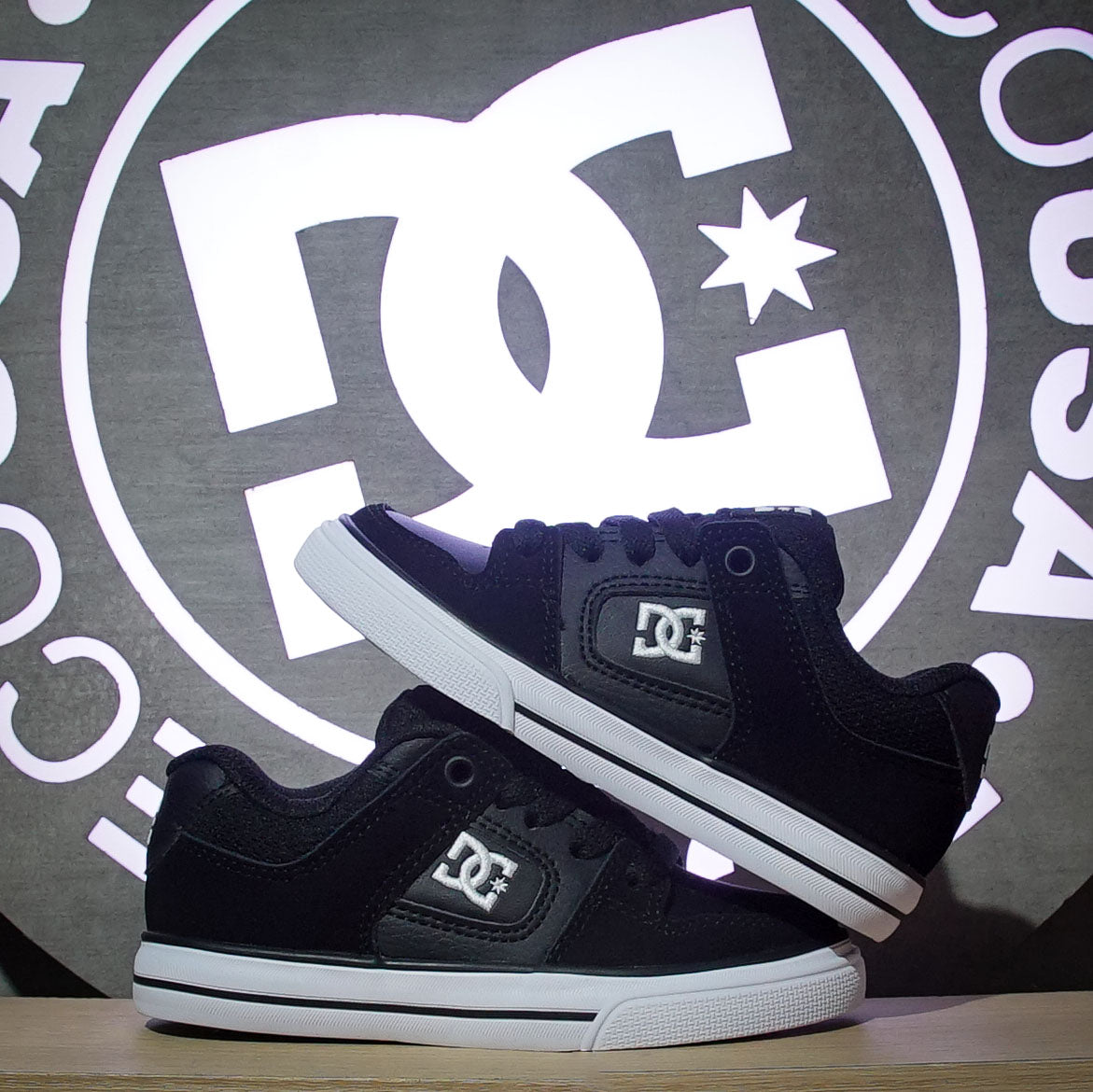 Tenis DC Pure Black White Kids