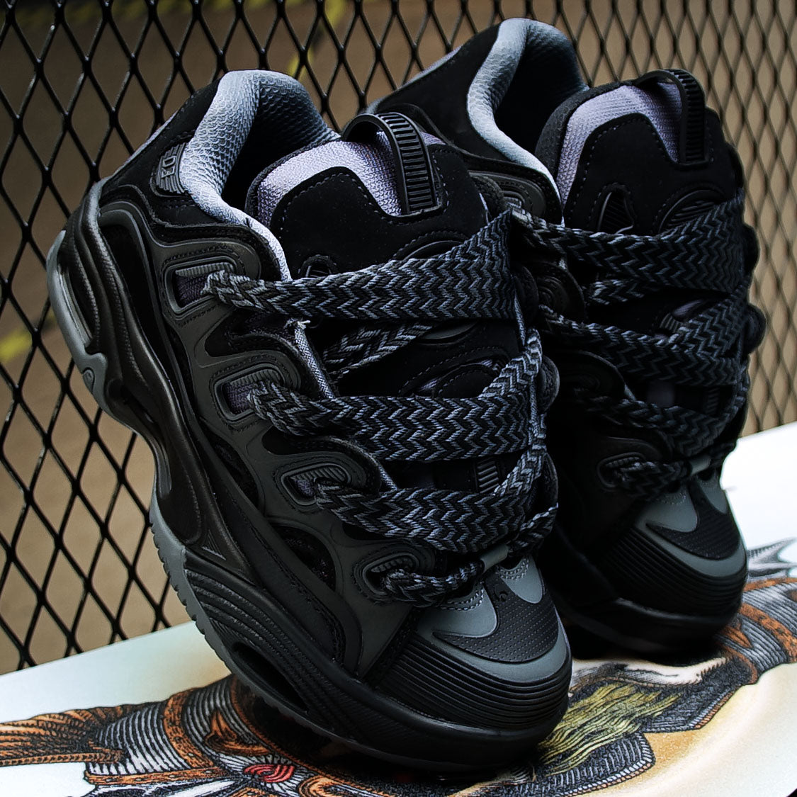 Tenis Osiris D3 2001 Black Charcoal Zigzag