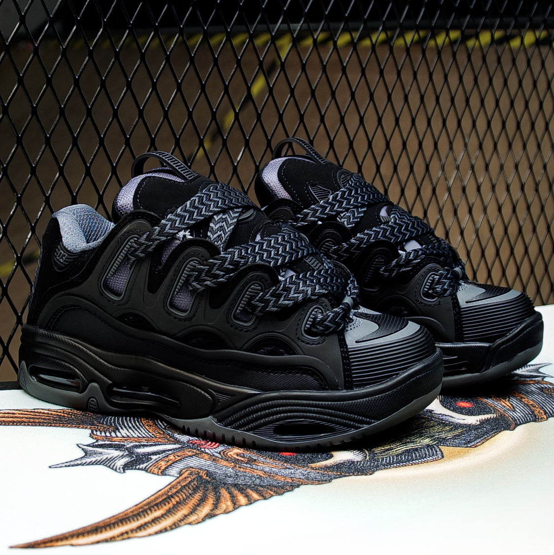 Tenis Osiris D3 2001 Black Charcoal Zigzag