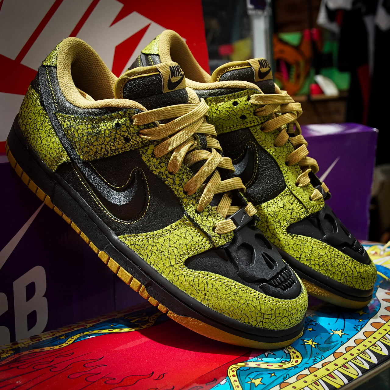 Tenis Nike Dunk Low Retro QS Halloween Bright Cactus Black