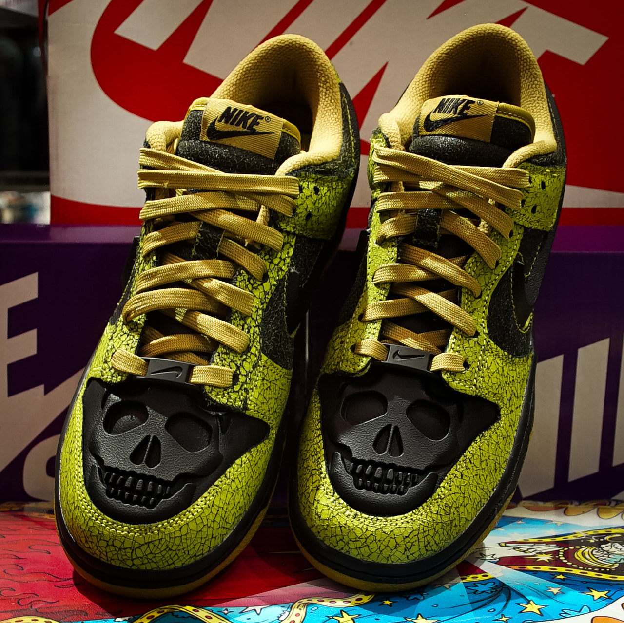 Tenis Nike Dunk Low Retro QS Halloween Bright Cactus Black
