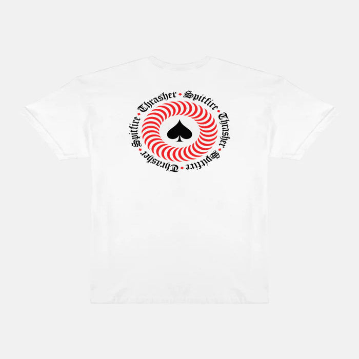 Playera Thrasher x Spitfire The End Oath White
