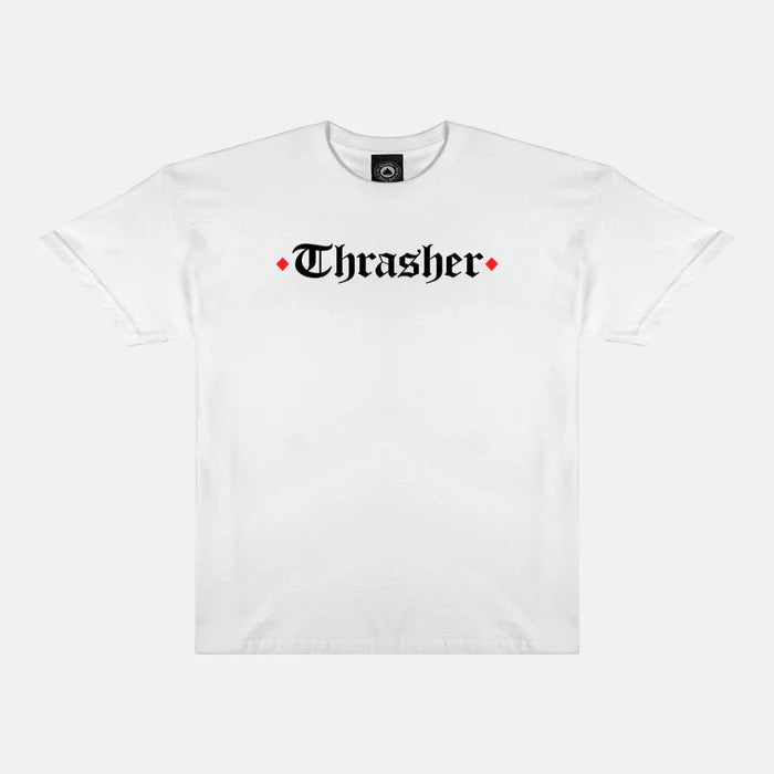 Playera Thrasher x Spitfire The End Oath White