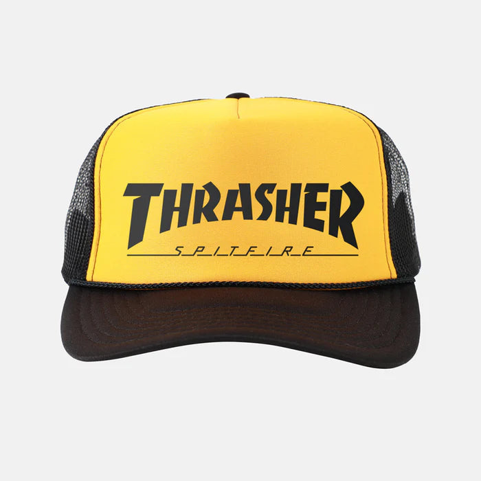 Gorra Trucker Thrasher x Spitfire Black Gold Black