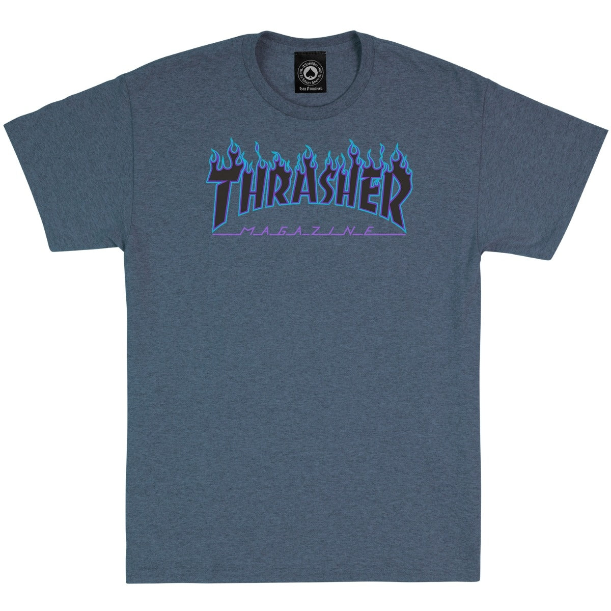 Playera Thrasher Flame Logo Dark Heathert