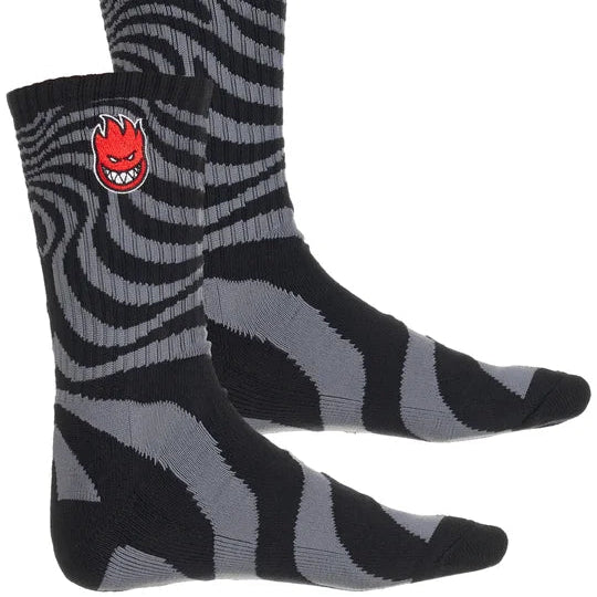 Calcetas Spitfire Big Head Fill EMB Black Charcoal