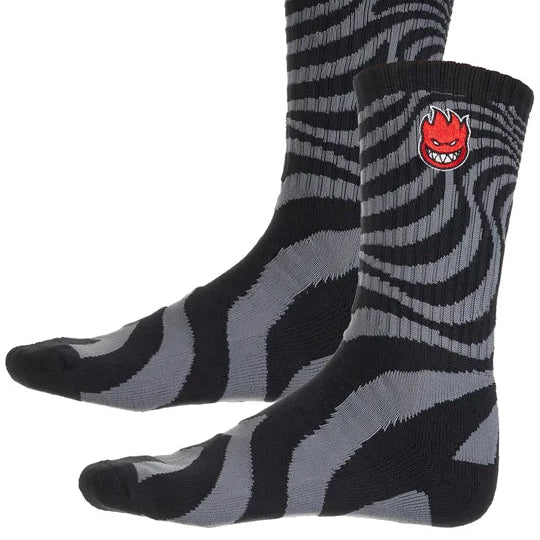 Calcetas Spitfire Big Head Fill EMB Black Charcoal