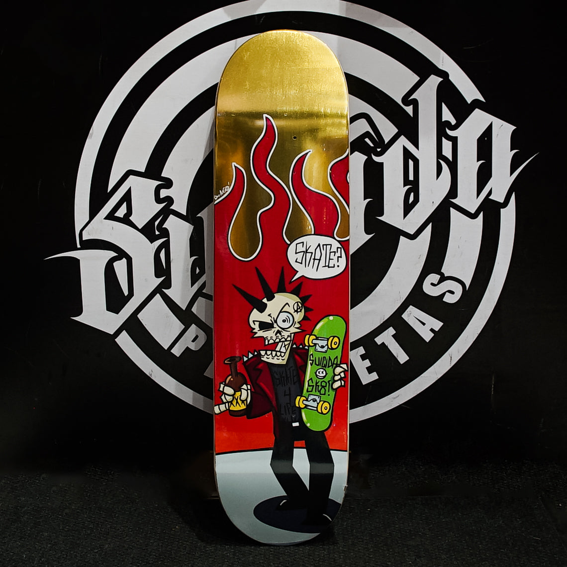 Tabla Suicida Skate 4 Life Foil Dorado