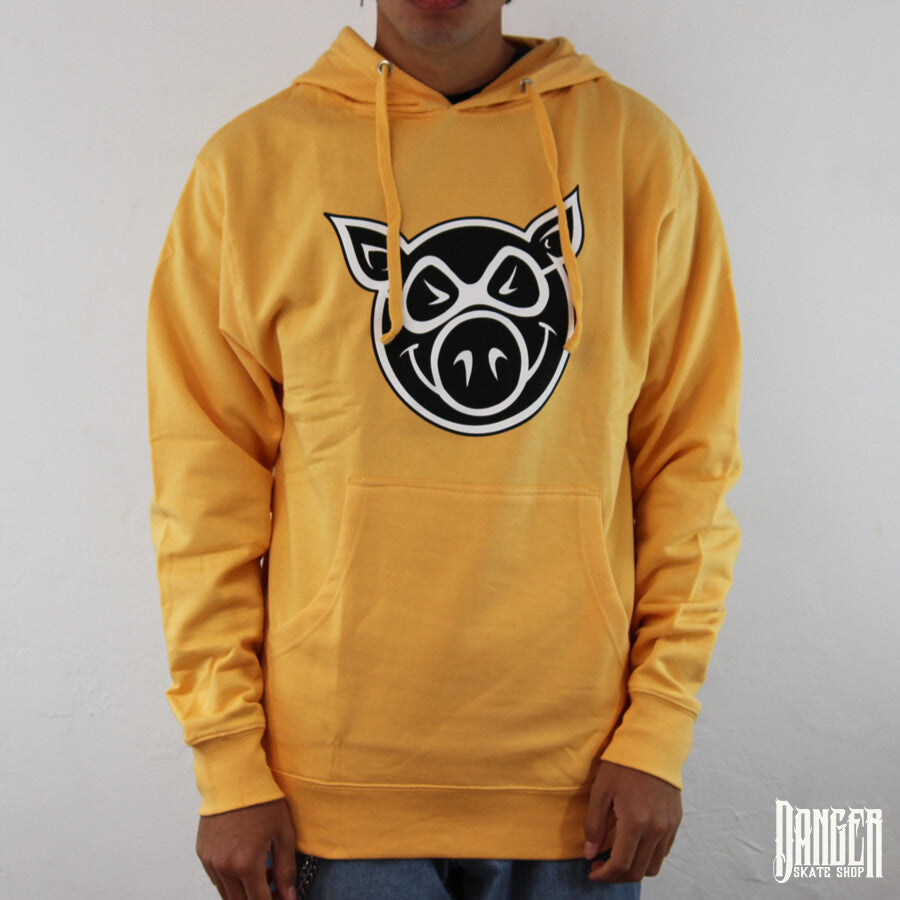 Sudadera Pig Head Hooted Peach